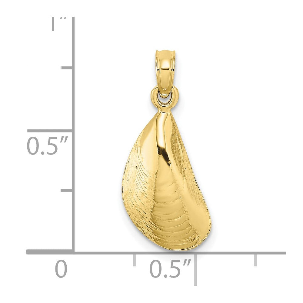 10K 2-D Polished Mussel Shell Charm