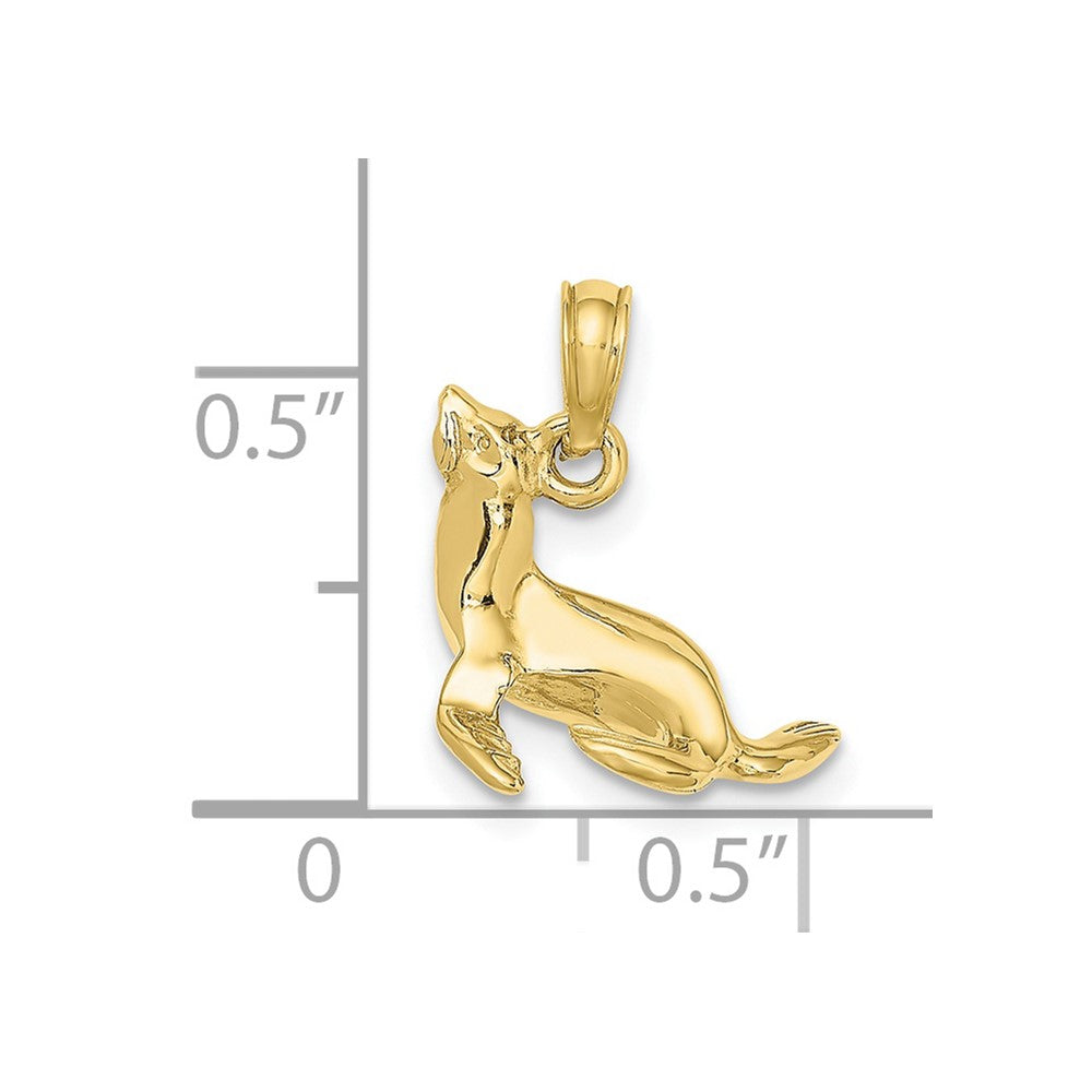 10K 3-D Polished Seal Charm