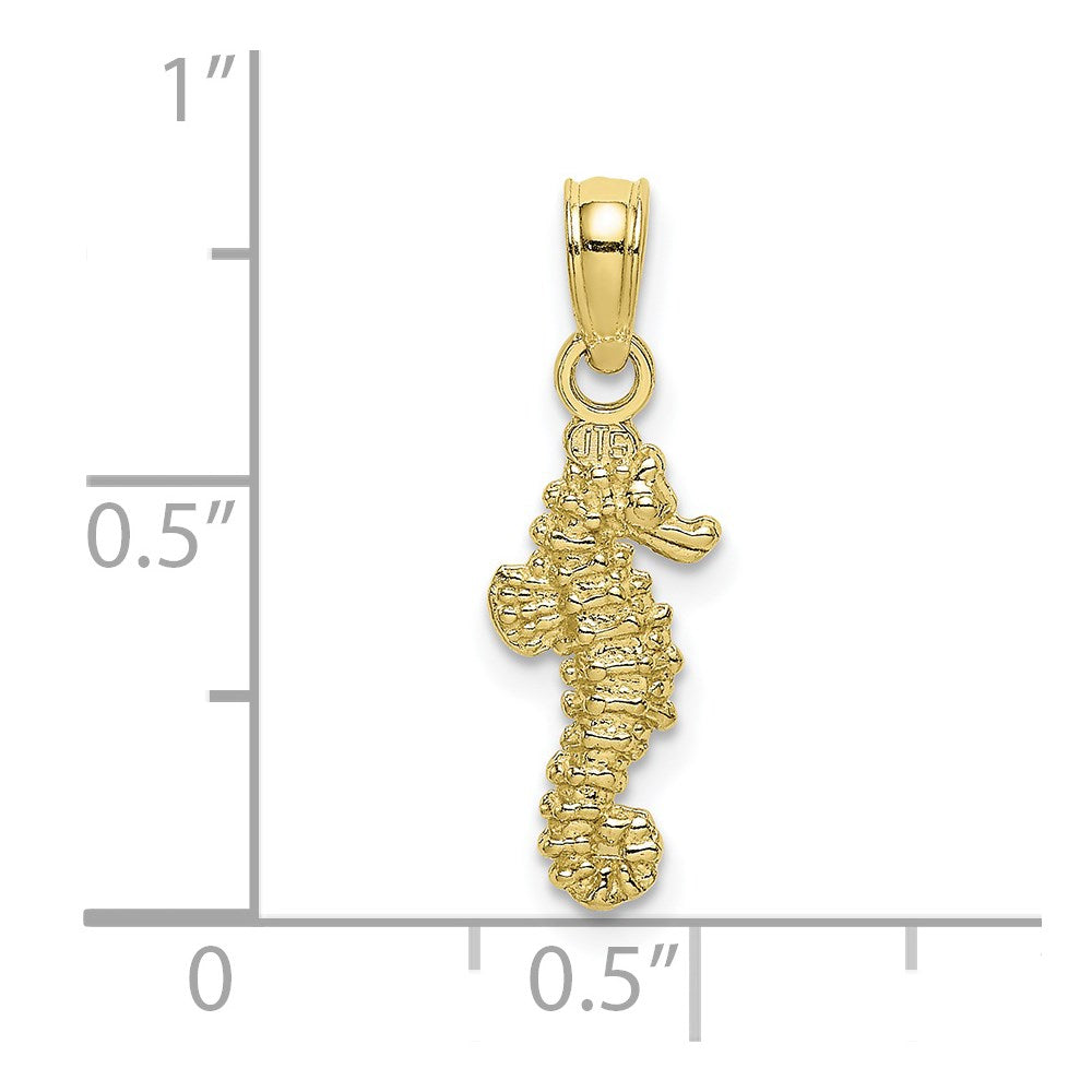 10K 3-D Mini Seahorse Charm