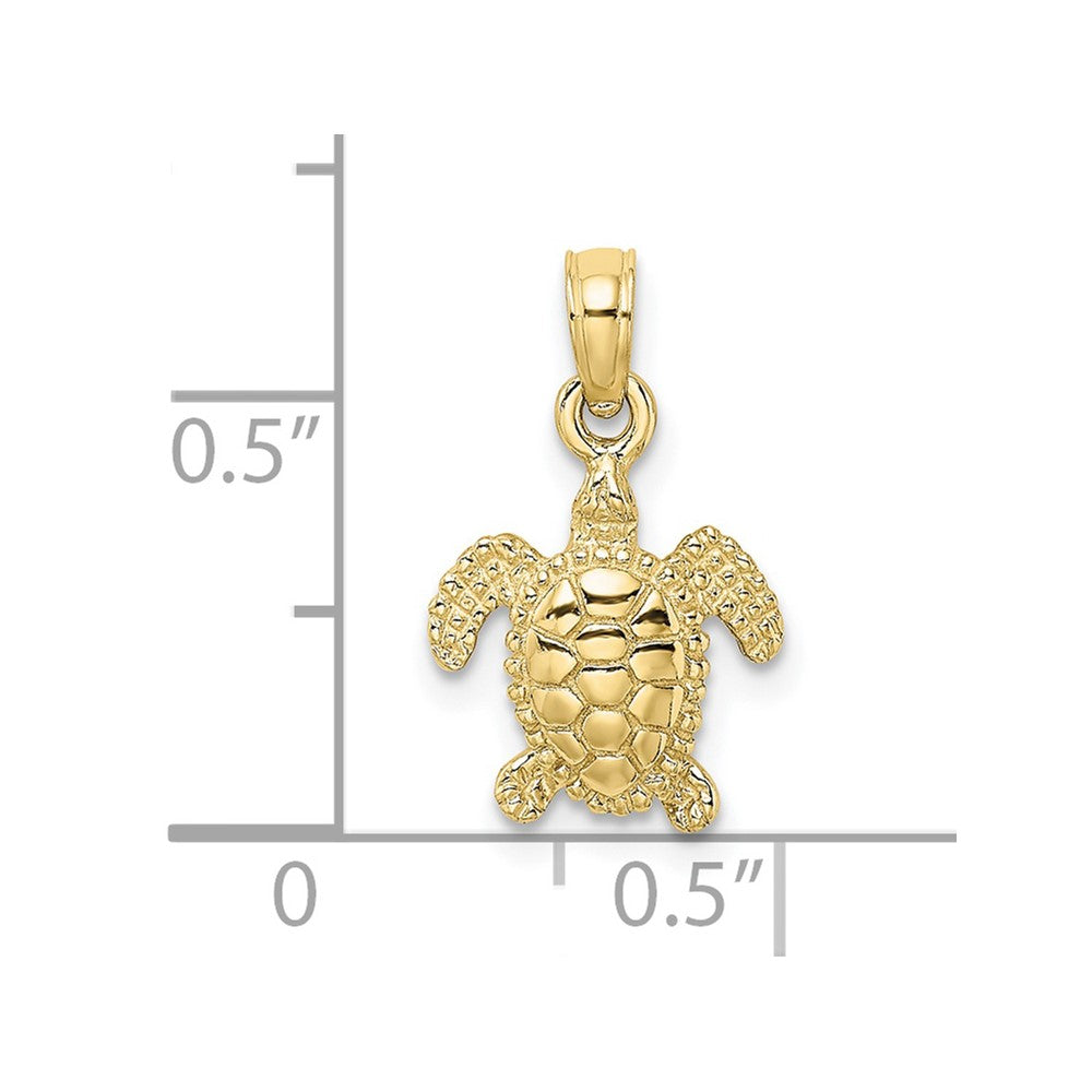 10K 3-D Mini Sea Turtle Charm