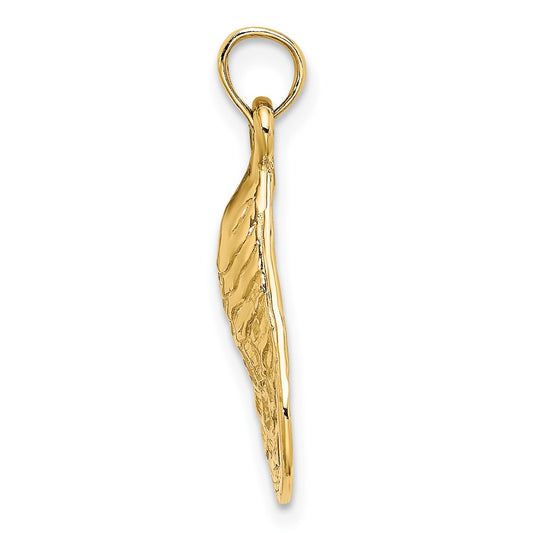 10K 2-D Textured and Polished Oyster Shell Charm
