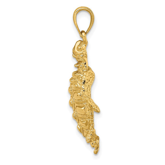 10K 2-D Sea Turtle with Spiny Shell Charm