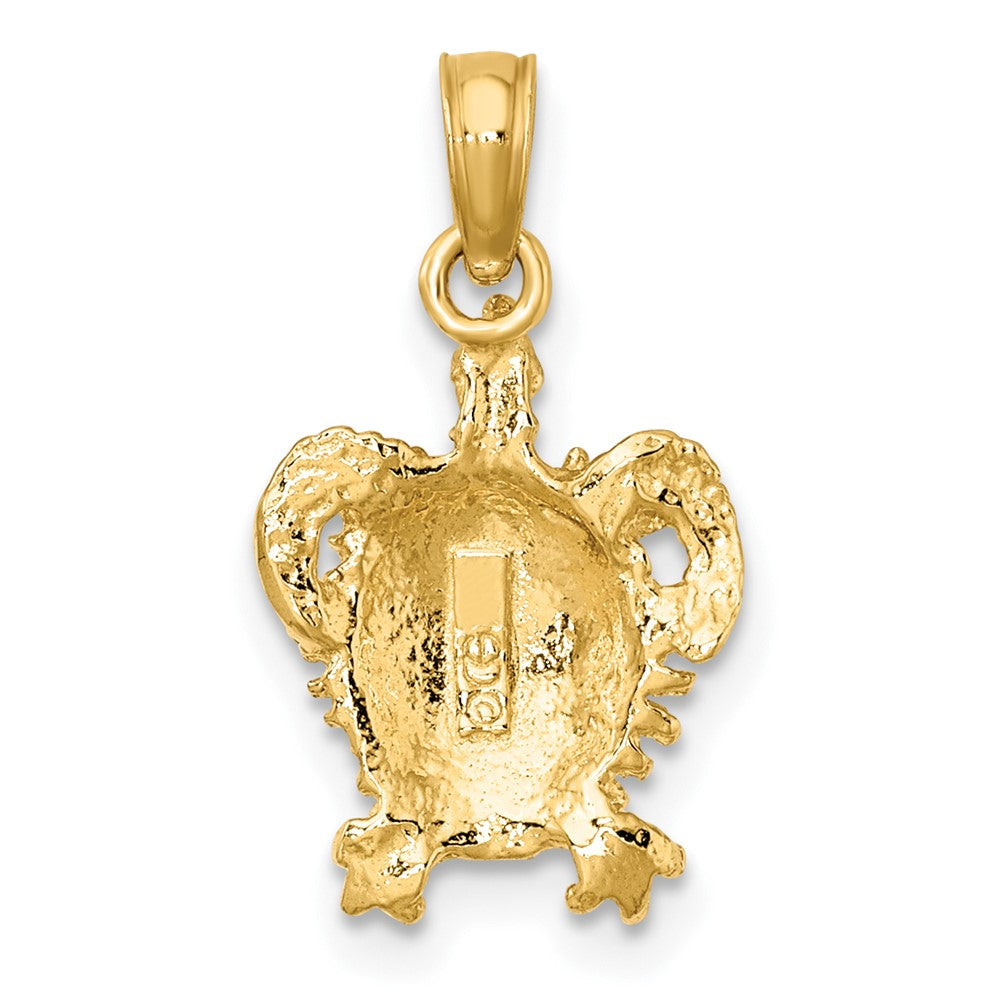 10K 2-D Sea Turtle with Spiny Shell Charm