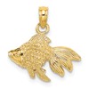 10K 2-D Textured Gold Fish Charm