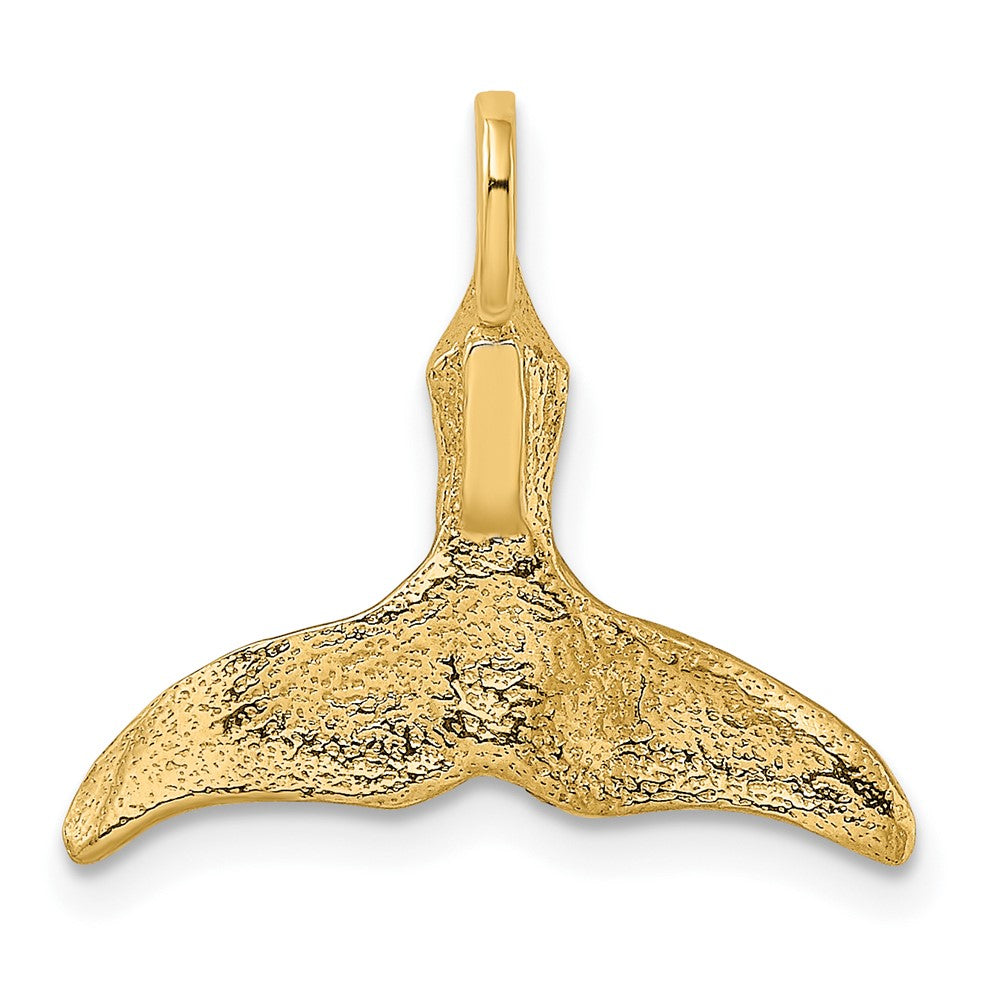 10K 3-D Polished Whale Tail Charm