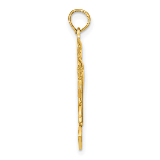 10K 2-D Two Jumping Dolphins Charm