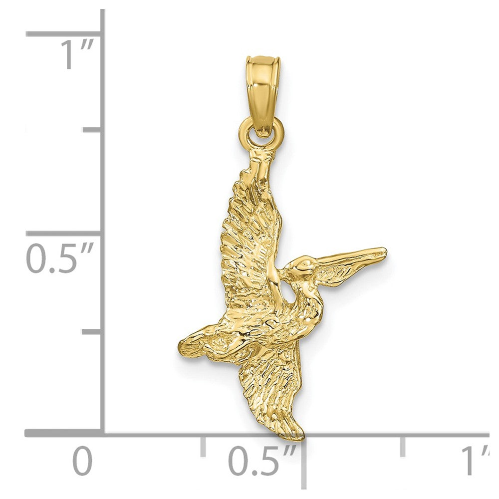 10K 3-D Pelican Flying Charm