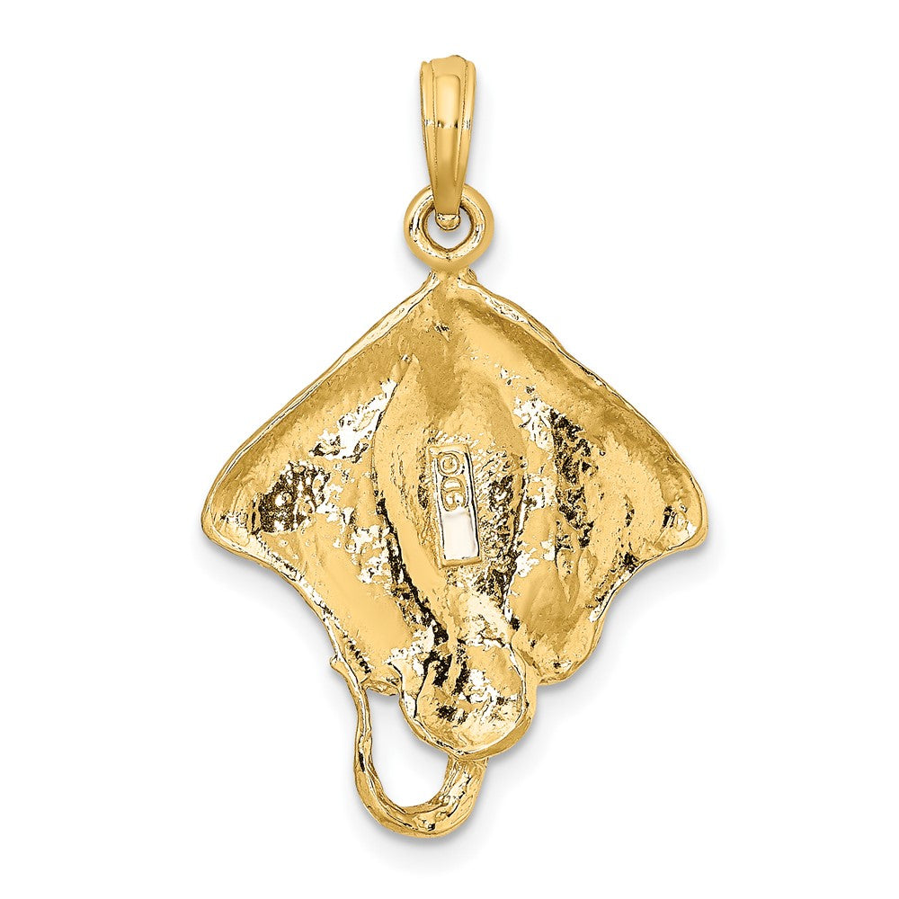 10K Stingray with Polished Edge Charm