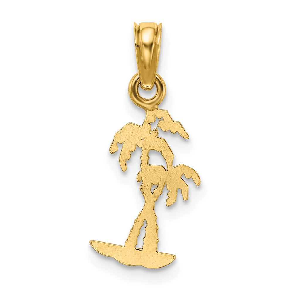 10K Textured Mini Double Palm Trees Charm