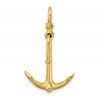 10K 3-D Polished Anchor 2 Piece and Moveable Charm