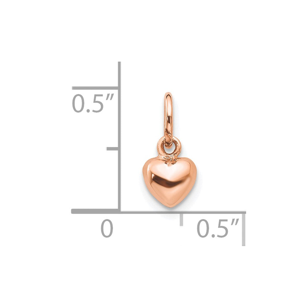 10K Rose Gold Polished 3-D Mini Heart Charm
