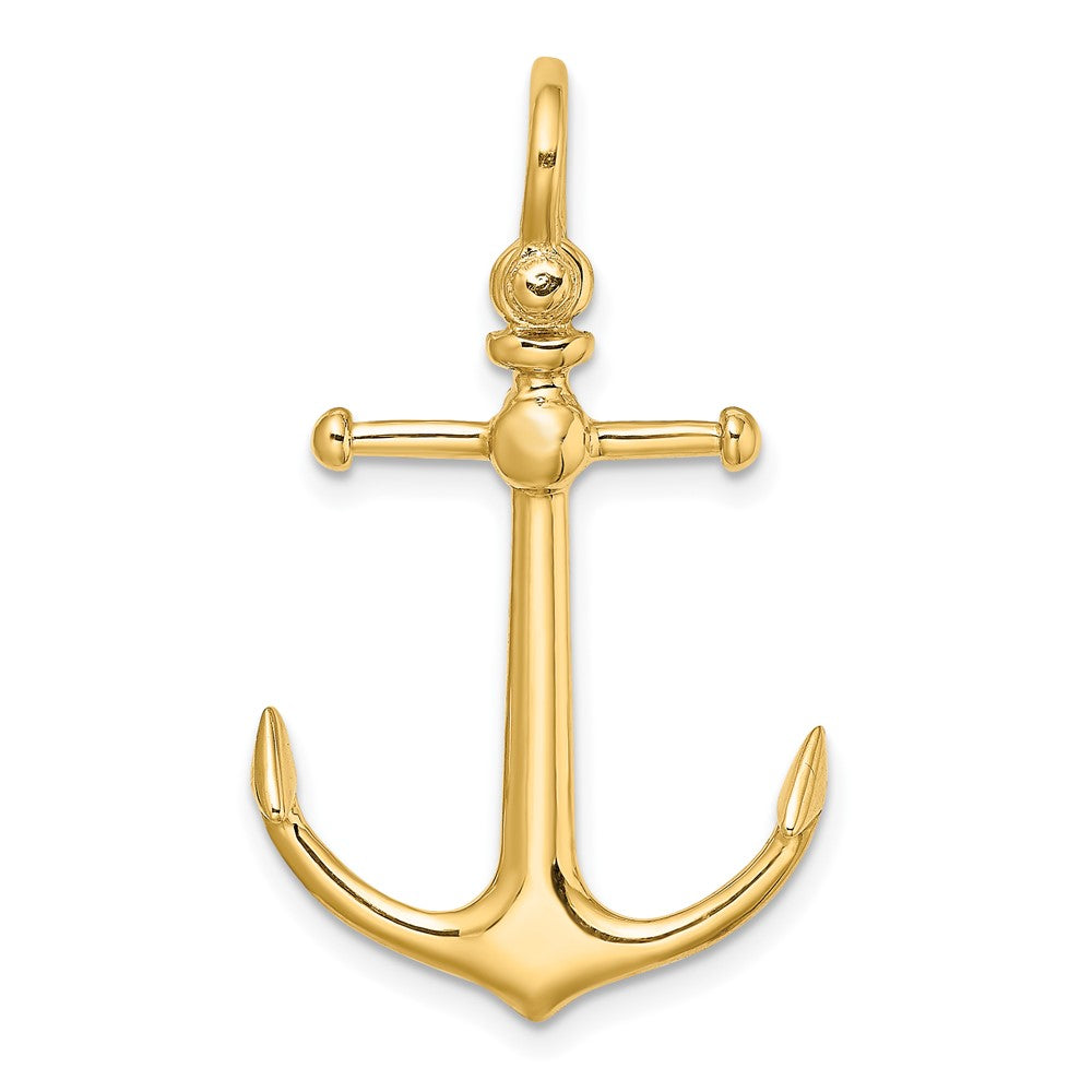 10K 3-D Anchor w/ Shackle Bail Charm