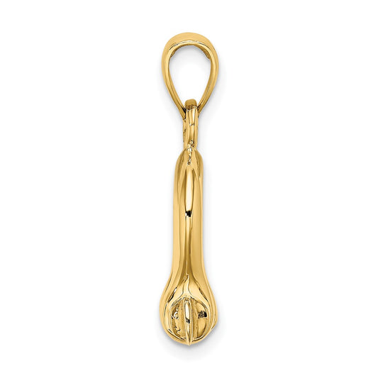 10K 3-D Medium Shackle Link Screw Charm