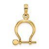 10K 3-D Small Shackle Link Screw Charm