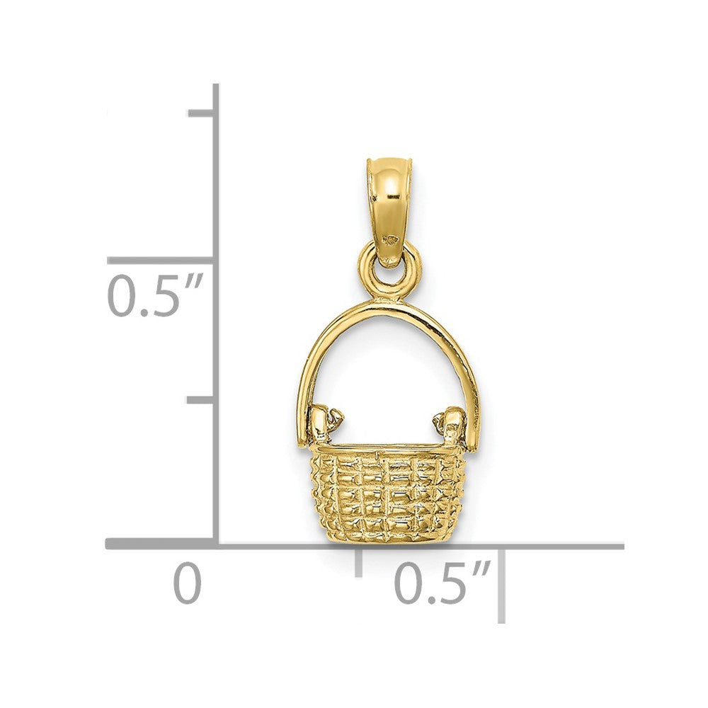 10K 3-D Moveable Handle Basket Charm