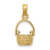 10K 3-D Moveable Handle Basket Charm