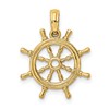 10K 3-D Ships Wheel Charm