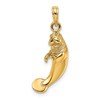 10k 3-D Polished Manatee Charm
