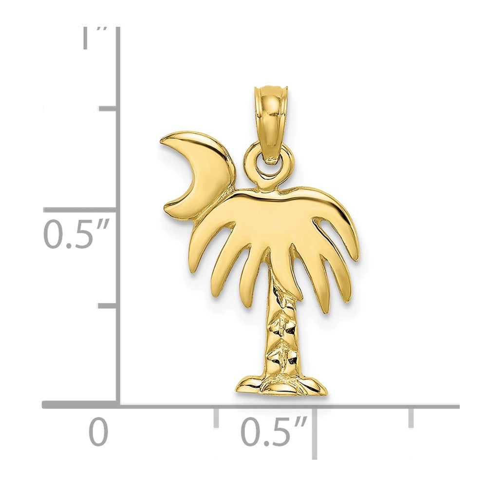 10K Polished Charleston Palm Tree Charm
