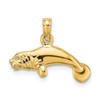 10K 3-D Polished Swimming Manatee Charm