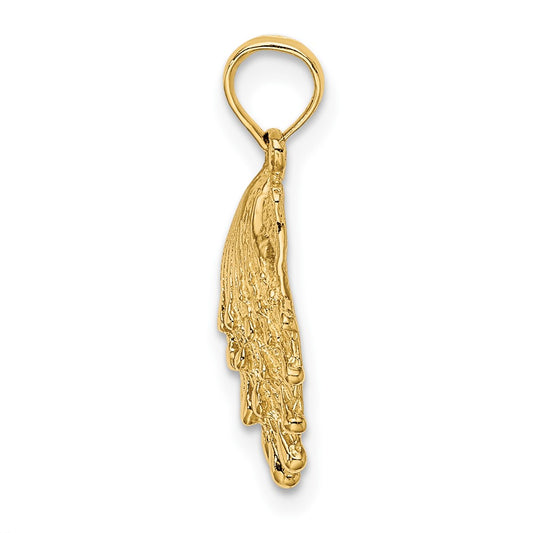 10K Lions Paw Shell Charm