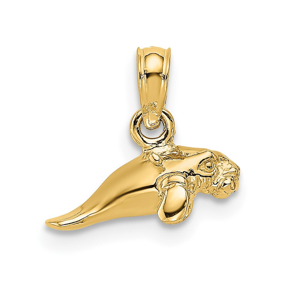 10K 3-D Polished Mini Manatee Charm