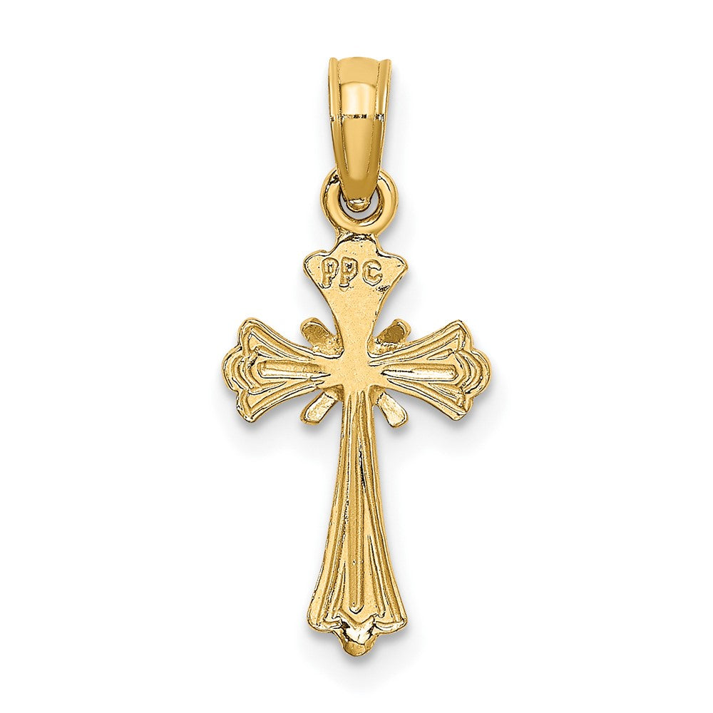 10K Engraved Small Cross w/ X Center Charm