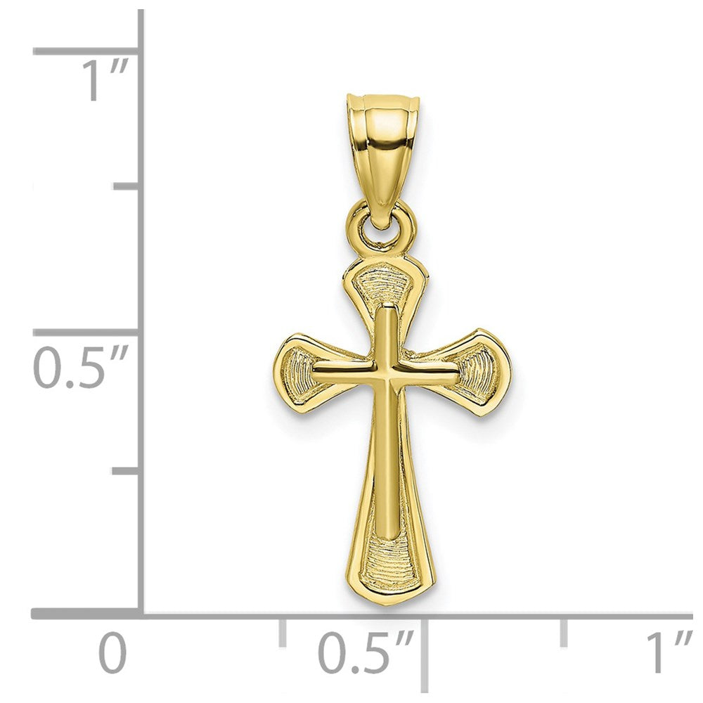10K Solid Textured Cross Charm