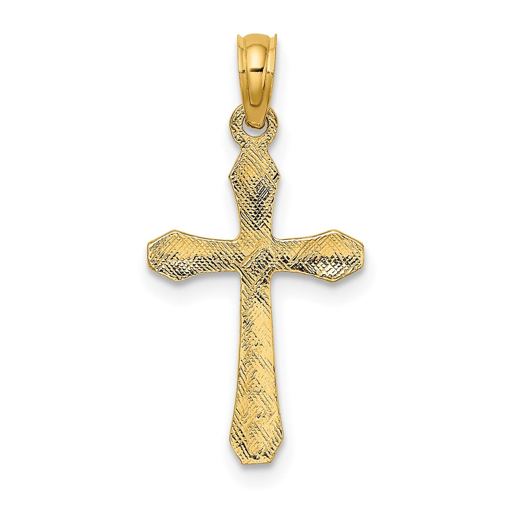 10K Polished Beveled Tips Cross Charm