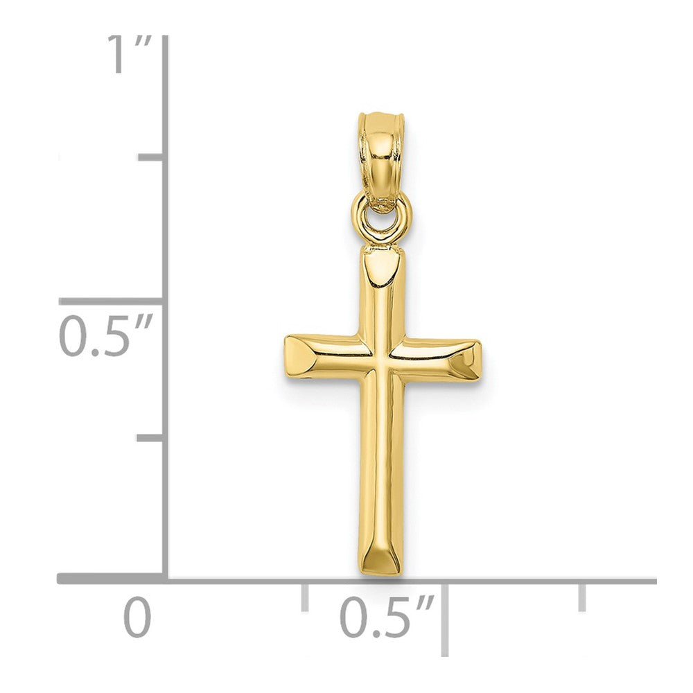 10K Polished Cross Charm