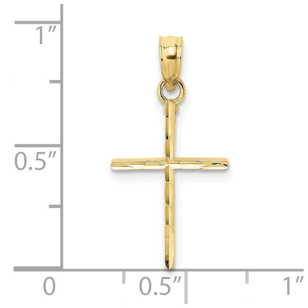 10K D/C Polished Cross Charm