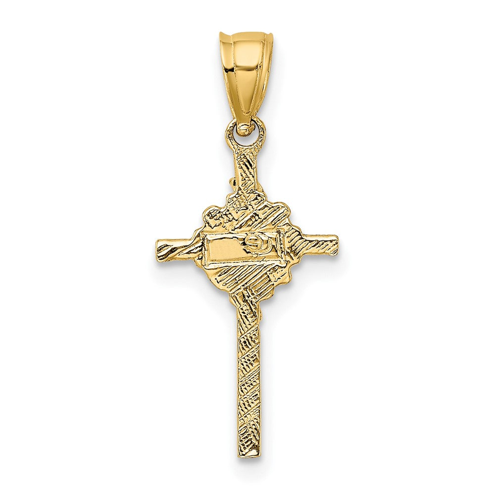 10K 2-D Starburst Crucifix Charm