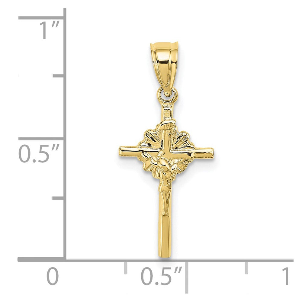 10K 2-D Starburst Crucifix Charm