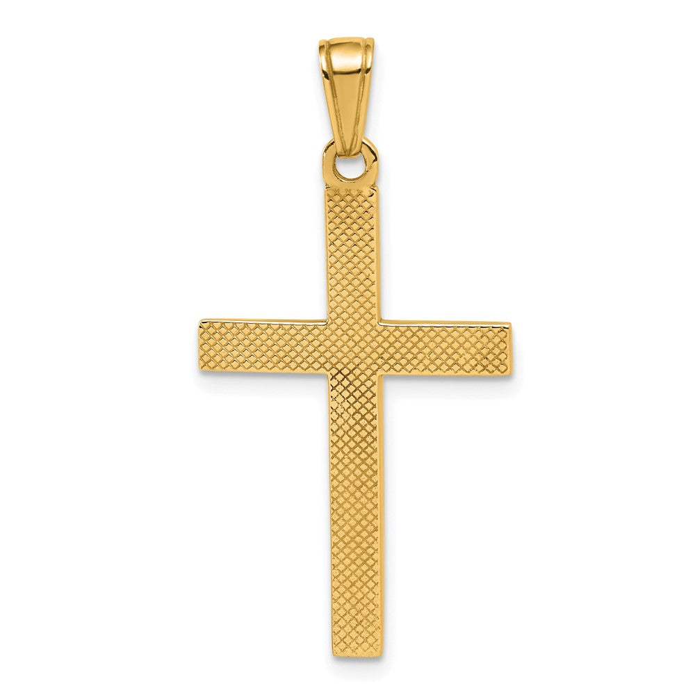 10K Polished Beveled Cross Charm