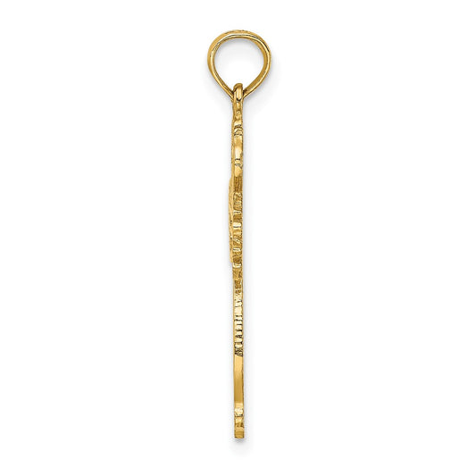 10K Cut-Out Scroll Framed Cross Charm