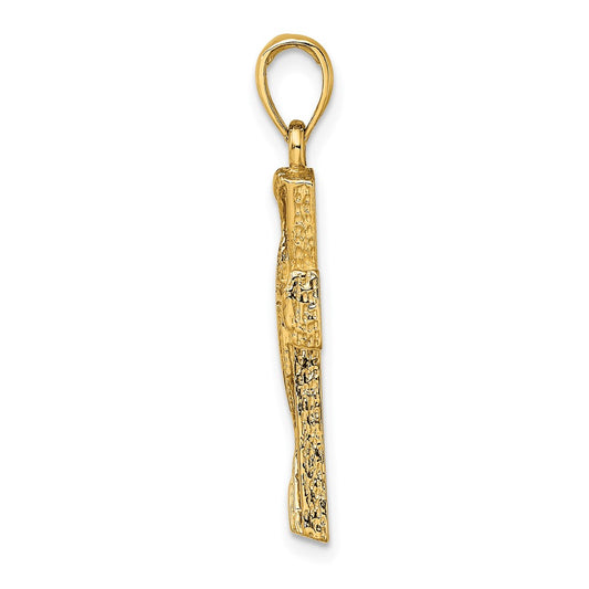 10K Polished Cut-Out Cross with Triangle Ends Charm