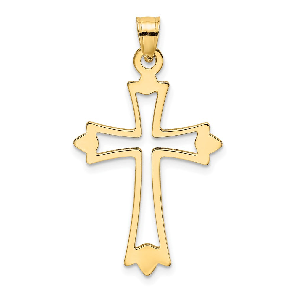 10K Polished and Cut-Out Cross Charm