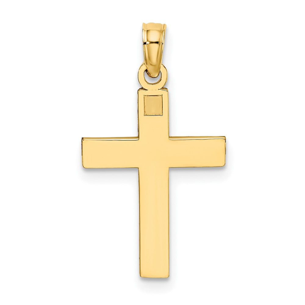 10K D/C Block Cross Charm