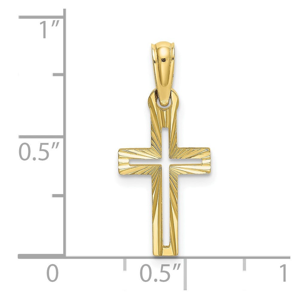 10K D/C Cross Charm