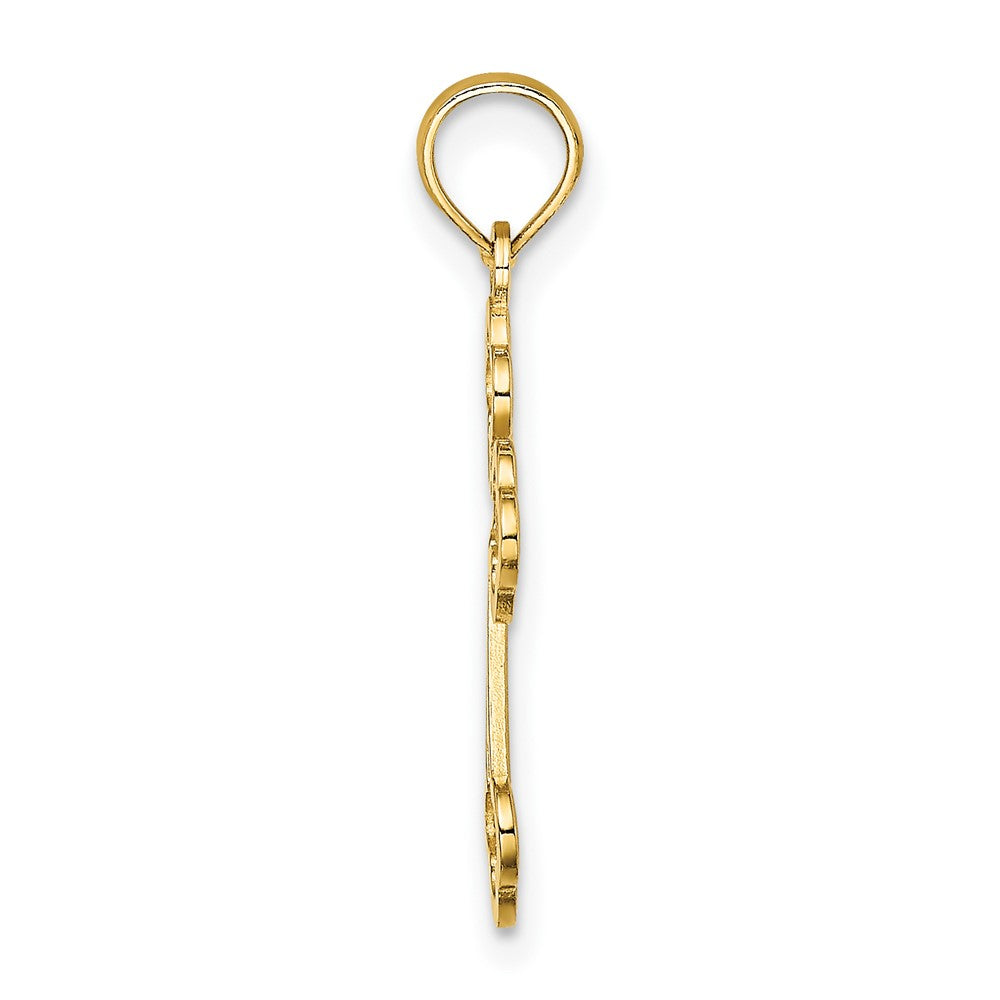 10K Lace Center Budded Cross Charm