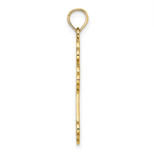 10K Cut-Out Design Cross Charm
