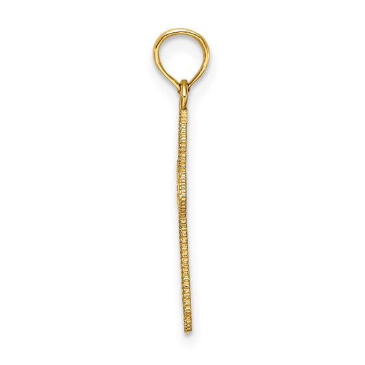 10K Diamond-cut with Beaded Edge Cross Charm