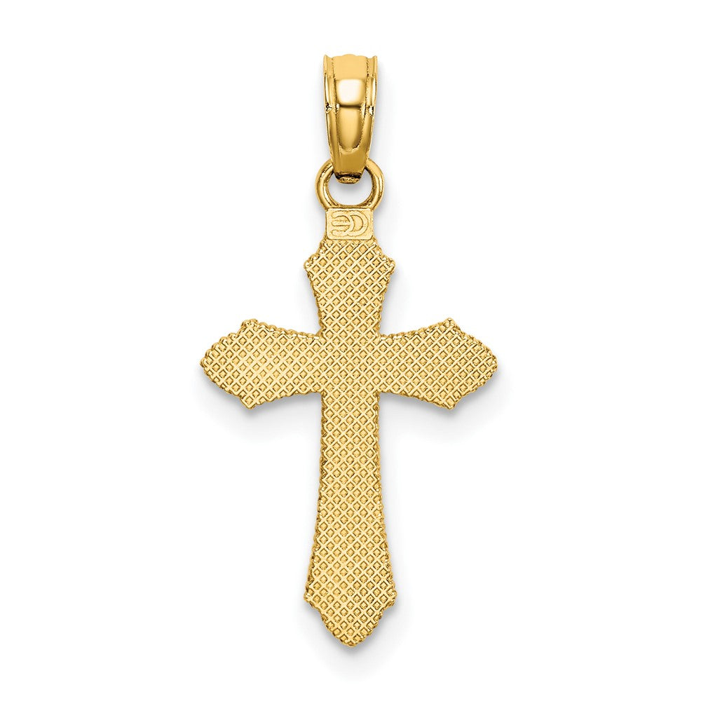 10K D/C w/ Beaded Edge Cross Charm
