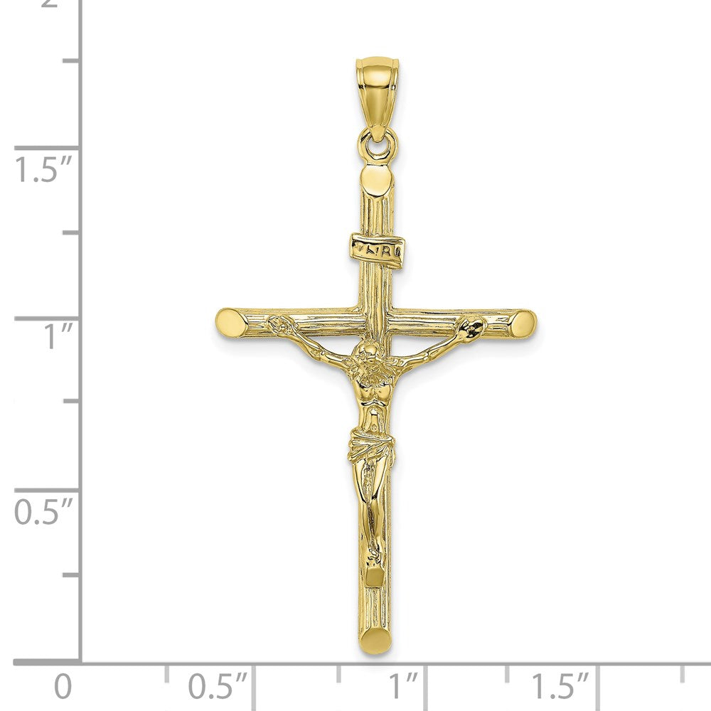 10K Textured Crucifix Charm