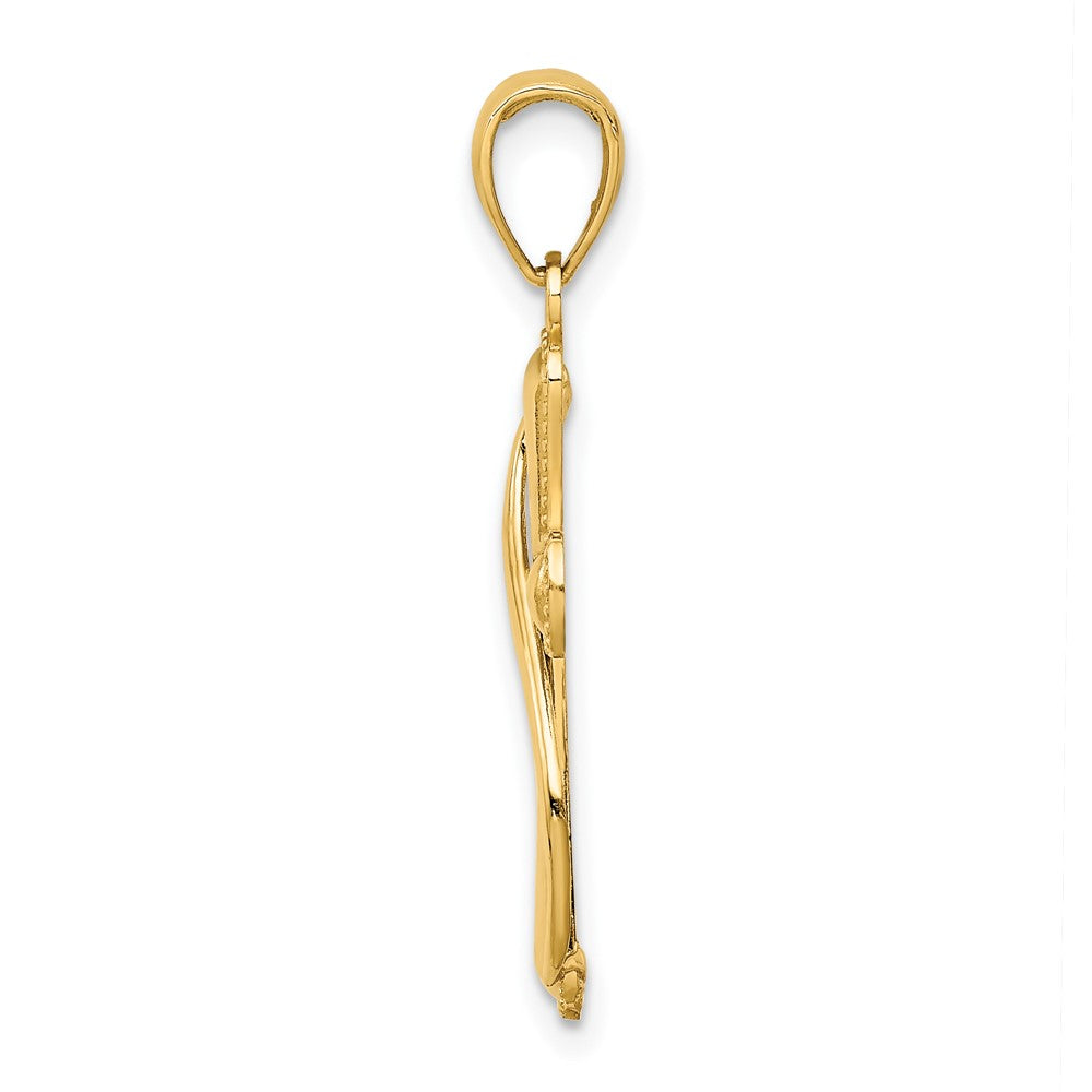 10K Cross With Drape Charm