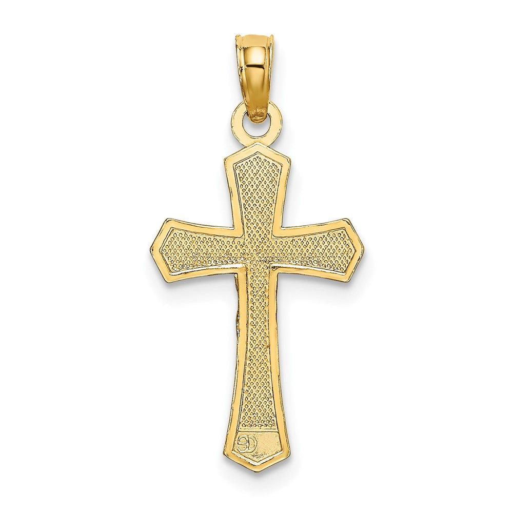 10K Crucifix W/ Beveled Edges Charm