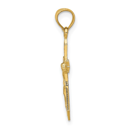 10K with Arrow Pointed Ends Crucifix Charm