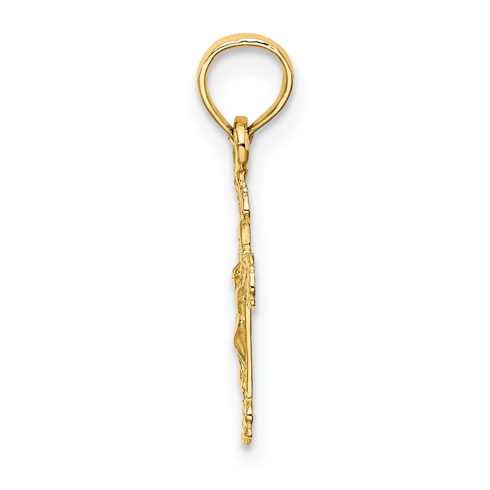 10K Mini Crucifix W/ Fancy Tips Charm