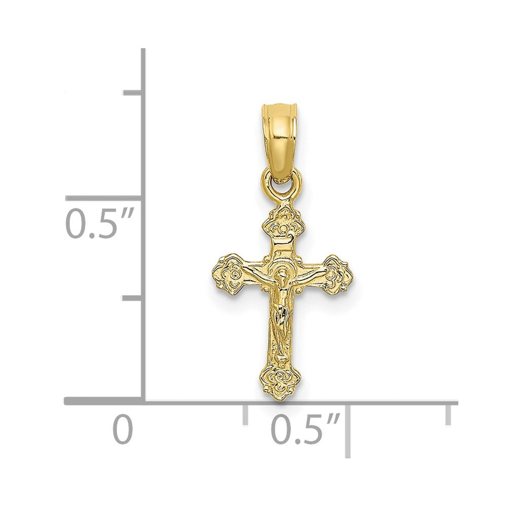 10K Mini Crucifix W/ Fancy Tips Charm