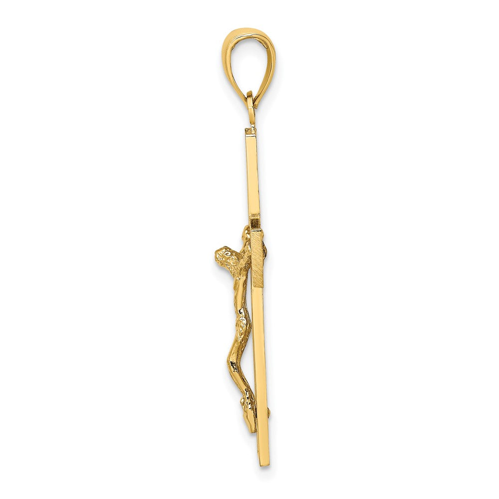 10K Textured Swirl Design Crucifix Charm